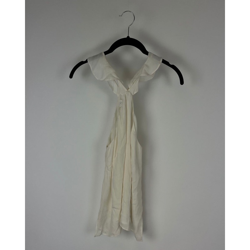 White Flowy Halter Top – Size 0-2