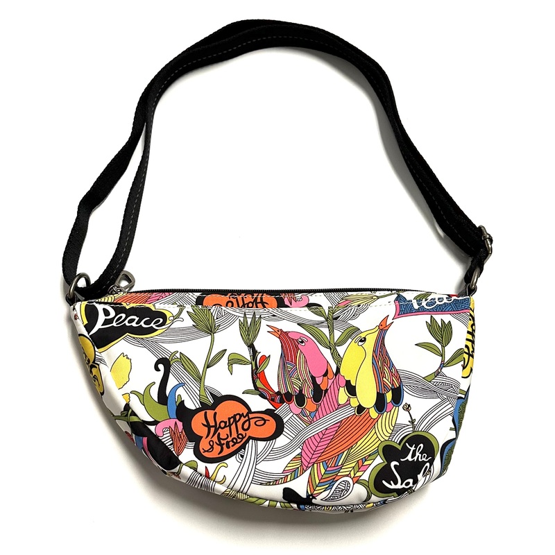 White Graphic Nature Print Crossbody Sling bag