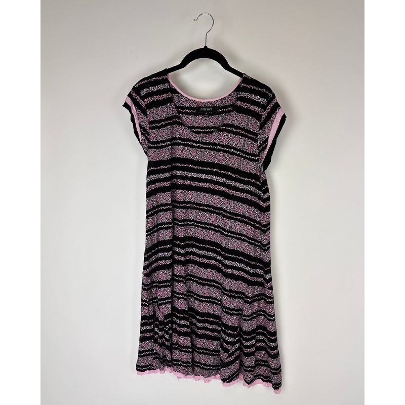 Black and Pink Floral Nightgown – Small