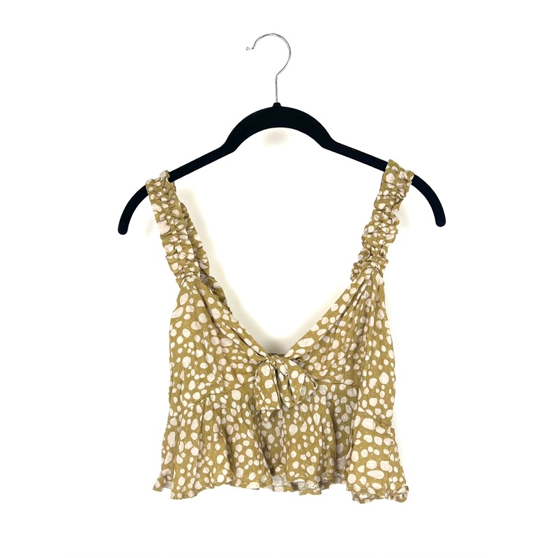 Chartreuse Cheetah Print Cropped Blouse – Small
