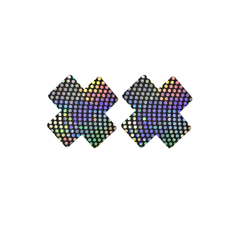 X Pasties with Iridescent Dots As Shown One Size