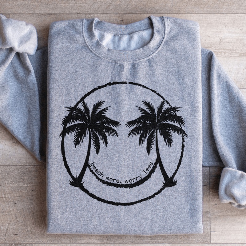 Beach More Worry Less Sweatshirt Black S
