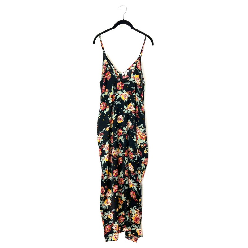 Maxi Black Floral Print Dress – Small/Medium