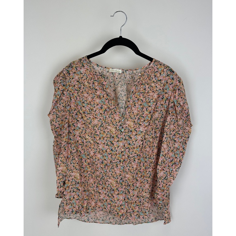 Pink Multicolor Floral Top – Size 6/8