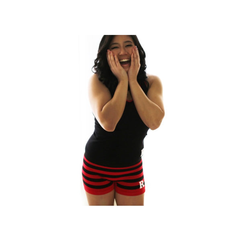 Rutgers Striped Boyshorts S/M Black & Red