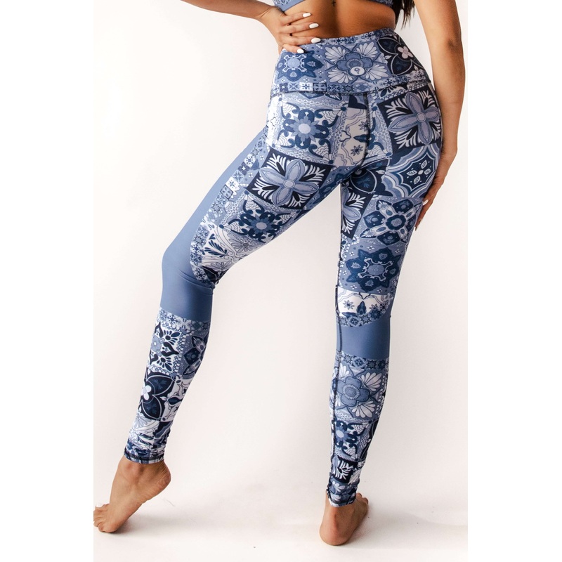YD Legging – Mosaic In Blue XS Standard (28″)