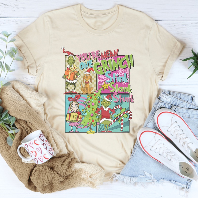 You A Mean One Grinch Stink Stank Stunk Cindy Lou Who Tee Black Heather S