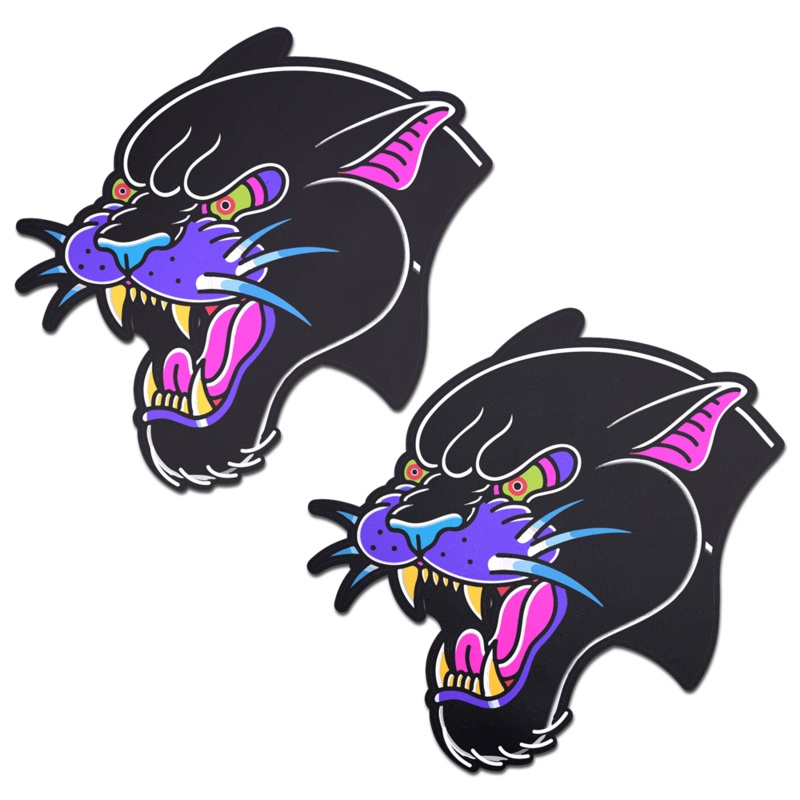 Black Panther Pasties Roaring Couger Tattoo Diamond Thom Nipple Covers by Pastease