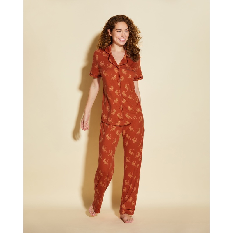 Kurzrmeliges Top & Hose Pyjama-Set Sahara Tiger XS