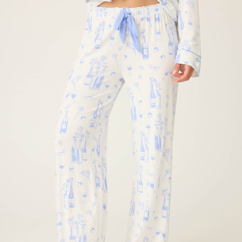 Parisian Dreams Whimsical Print Open Leg Pant – RUPAP1 – Ivory IVORY XS