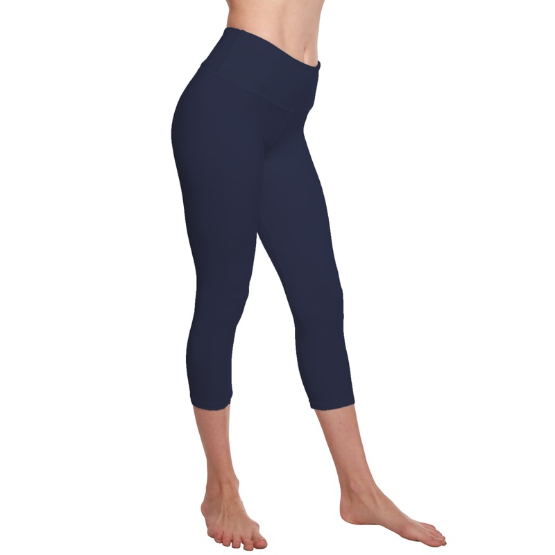 Women’s Bamboo Viscose/Cotton Capri Style Leggings Medium Black