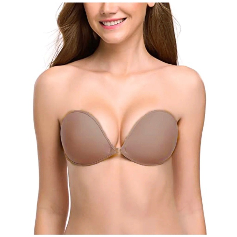 Adhesive Push-up Reusable Self Silicone Bra Inserts Milk Coffee A