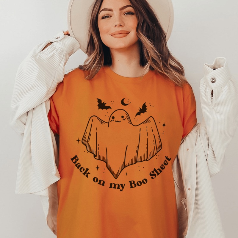 Back On My Boo Sheet Tee Burnt Orange S