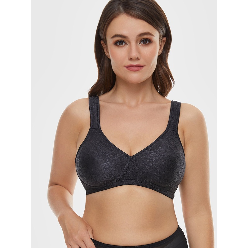 Full Coverage Minimizer Wire-free Seamless Bra Black 36B/80B