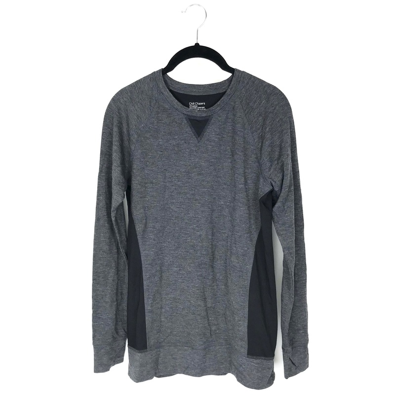 Heather Grey and Black Long Sleeve Top – Small