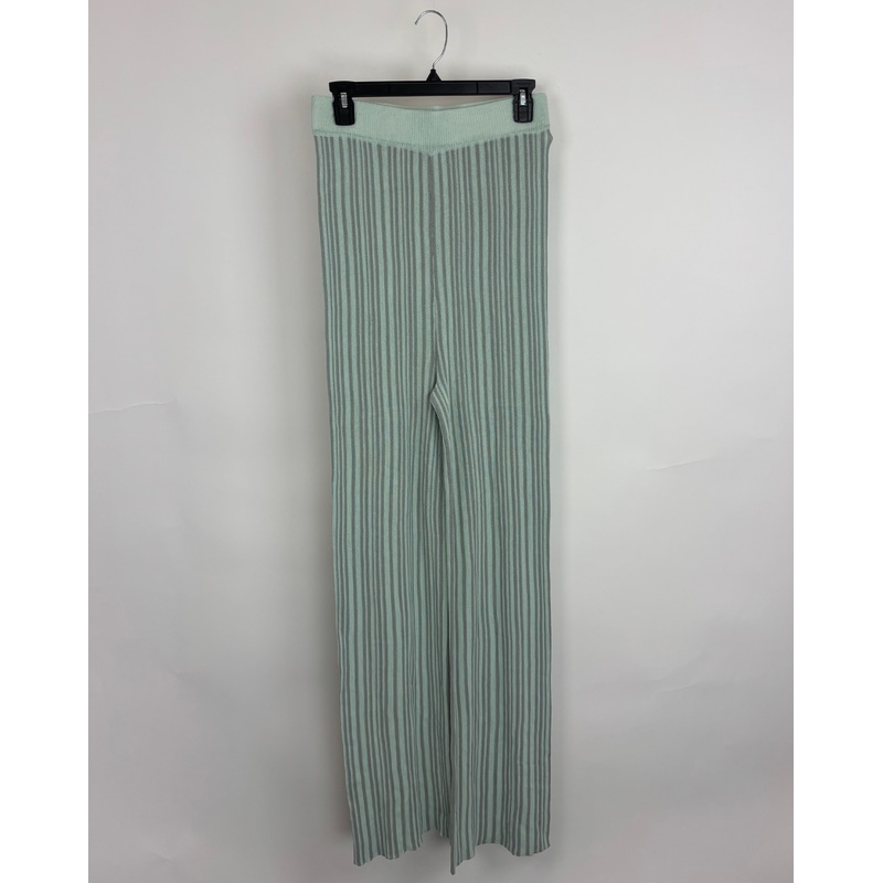 Striped Knit Gray & Teal Pants – Size 4/6