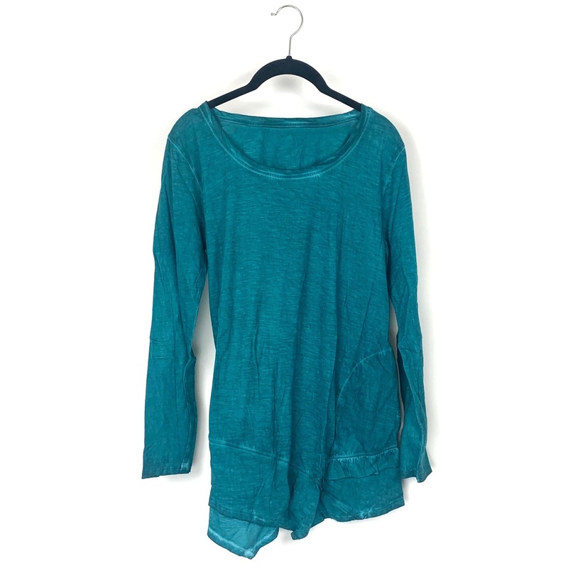 Turquoise Ruffled Top – Small