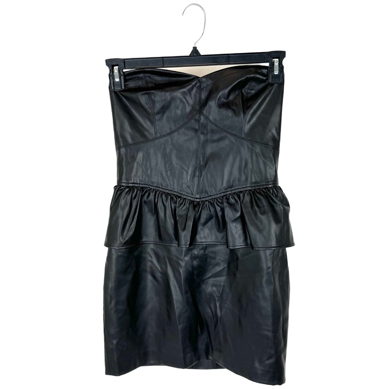 Faux Leather Strapless Dress – Size 4