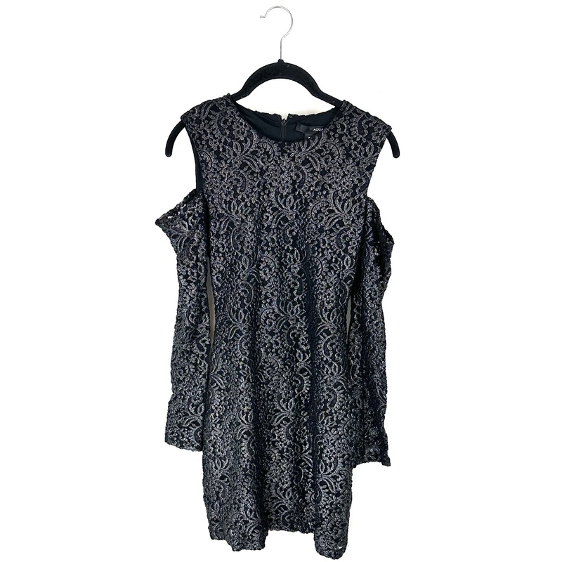 Gunmetal Cutout Shoulder Dress – Small Small