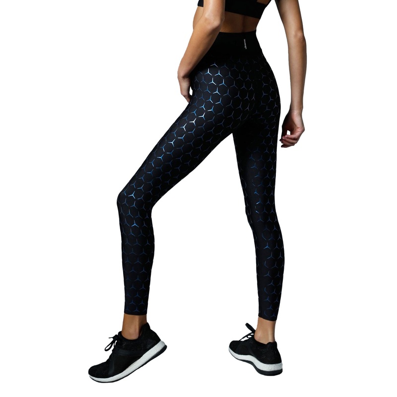 HYPERSONIC All Over Ultra High Legging NERO/IRIDESCENT BLUE XXS Ultra High