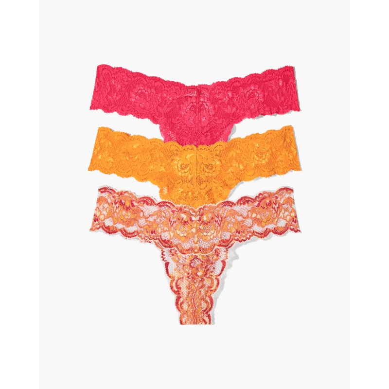 3 Pack Cutie Thong Agrumi Moon Ivory/Ibisco/Agrumi One Size