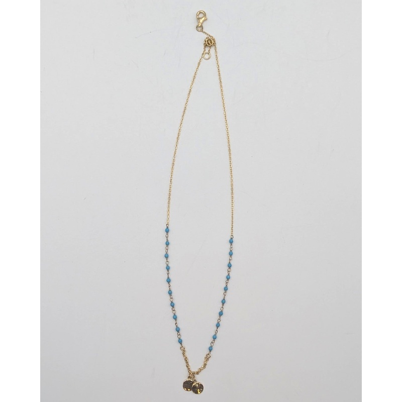 Blue and Gold Pendant Necklace