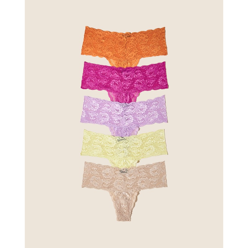 Comfie Tanga 5Er-Pack Icy Violet Cape Fuchsia Garcinia Camel Mignonette S/M