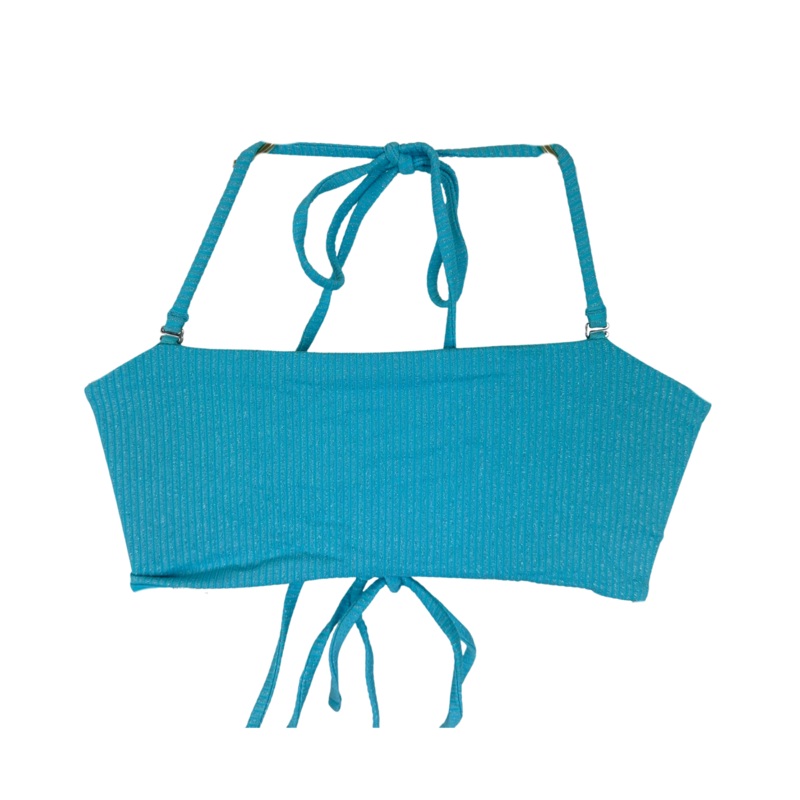 Metallic Light Blue Corset Like Bandeau Bikini Top – XS, S, XL, XXL Extra Small