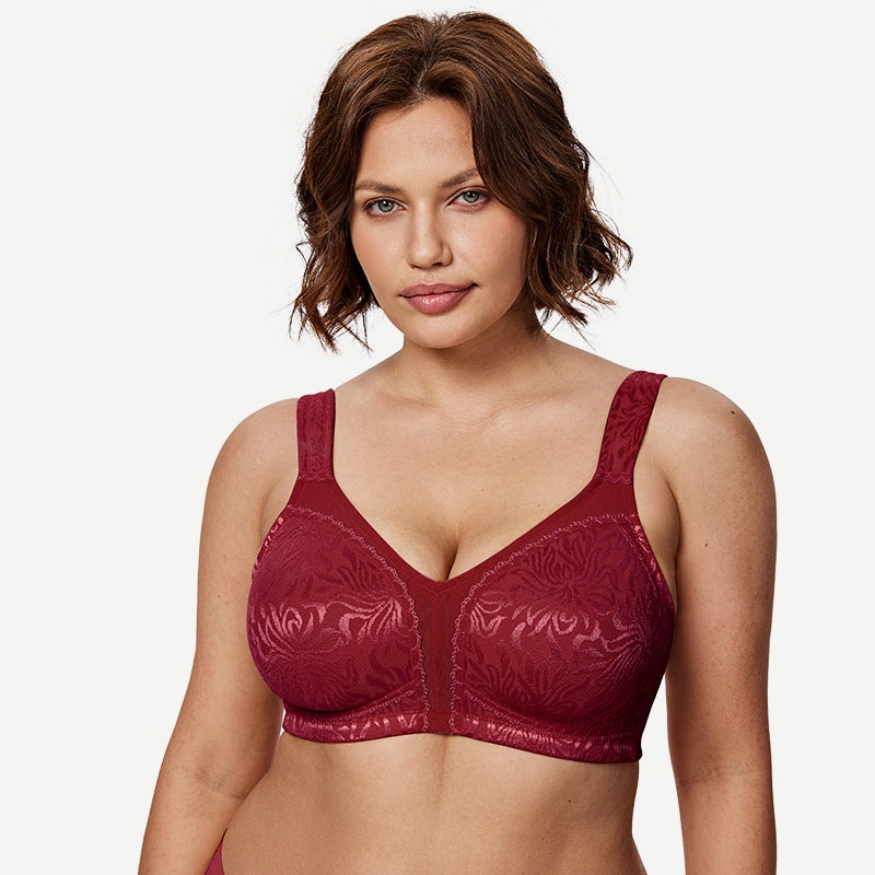 Minimizer Full Coverage Bra Non Padded Wire-free Wine Red 36B/80B