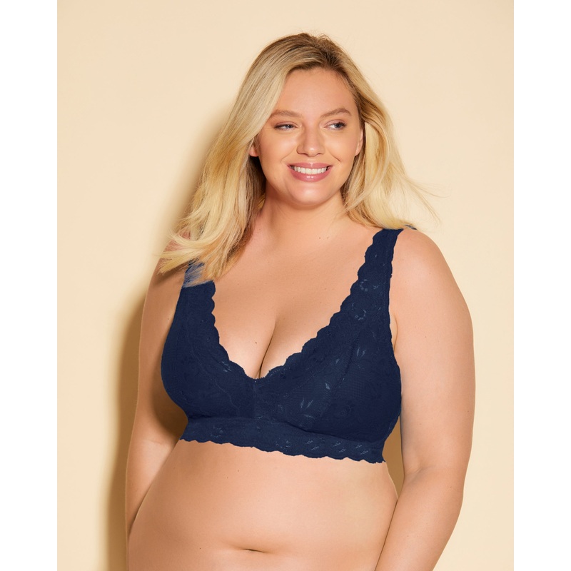 Ultra Curvy Longline-Bralette Plungie Navy Blau XS
