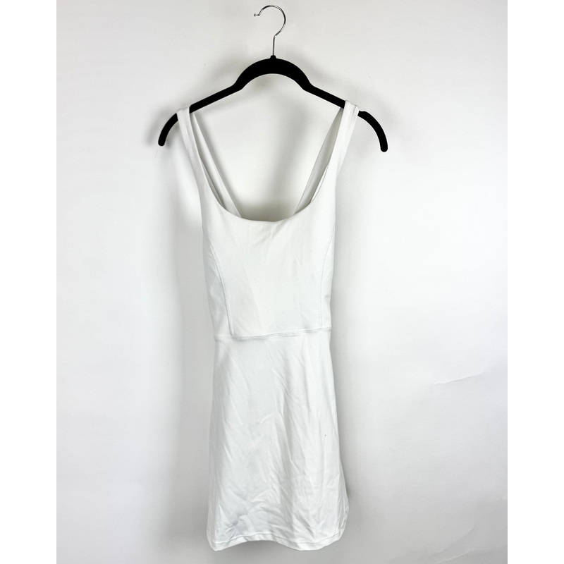White Activewear Tank Top Dress- Small