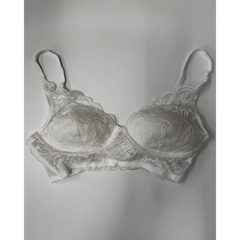 White Lightly Lined Lace Bra – 34B