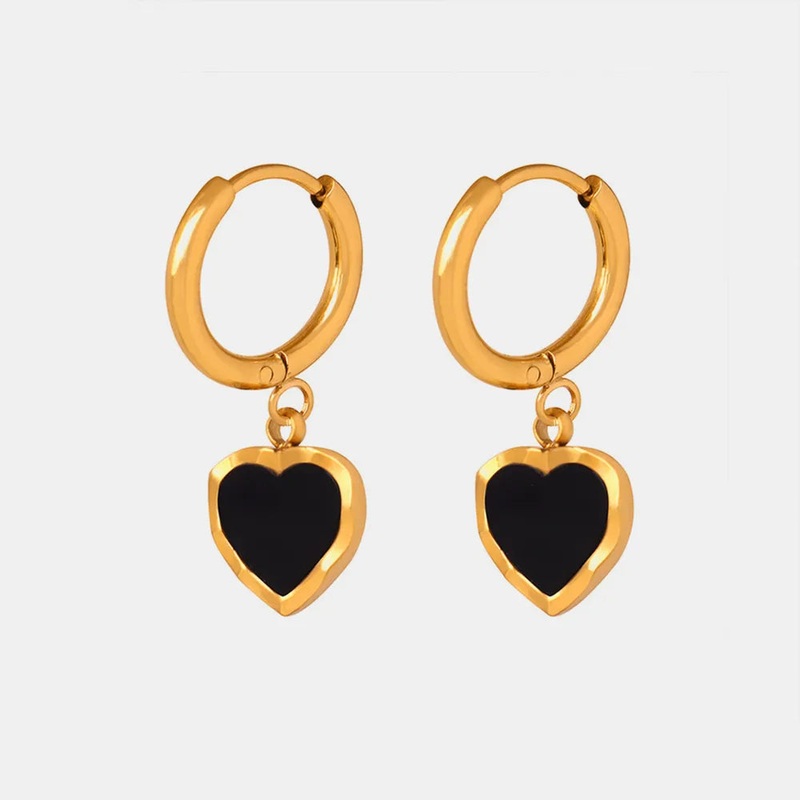 18K Gold-Plated Heart Drop Earrings Gold One Size