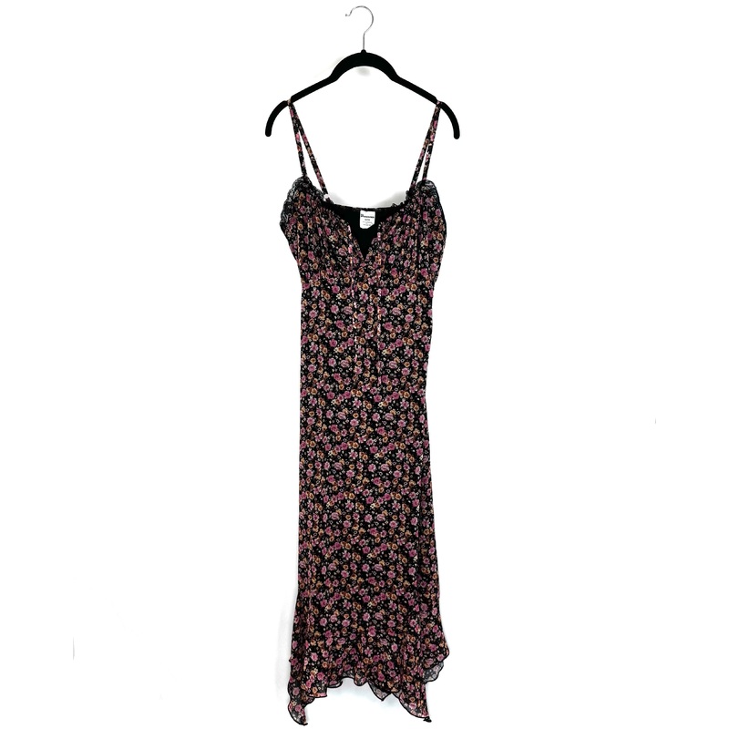 Black and Pink Floral Dress – Size 6/8