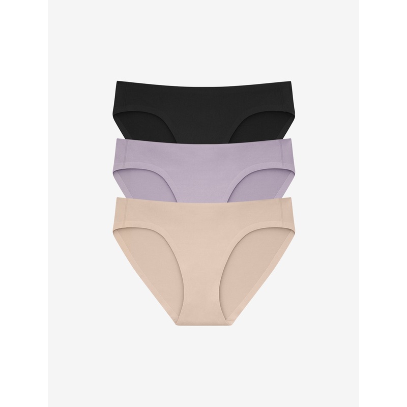 ComfortStretch Bikini – 3 Pack black-dreamylilac-taupe XS