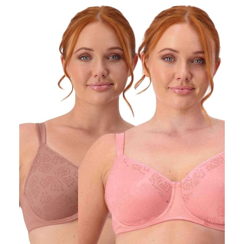 Triumph Lacy Minimizer 2 Pack Bra – Toasted AlmondCherry Rose 32DD