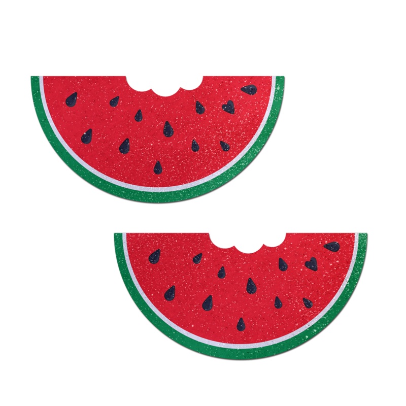 Watermelon Slice with a Bite Breast Pasties by Pastease Red