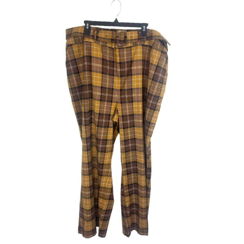 Brown Plaid Trousers – Size 18w