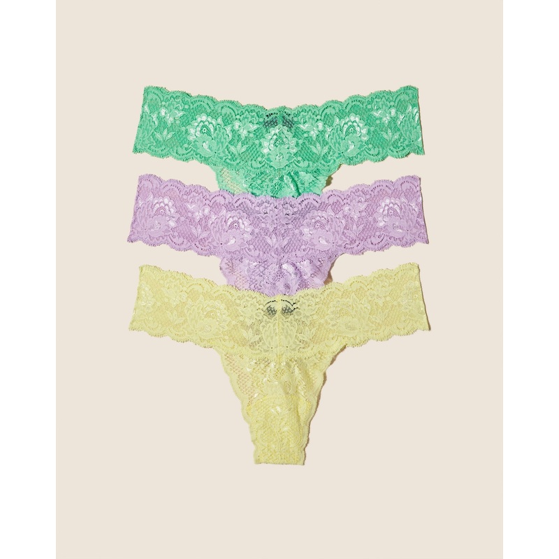 Cutie Lr Thong 3 Pack Ghana Green Icy Violet Mignonette One Size