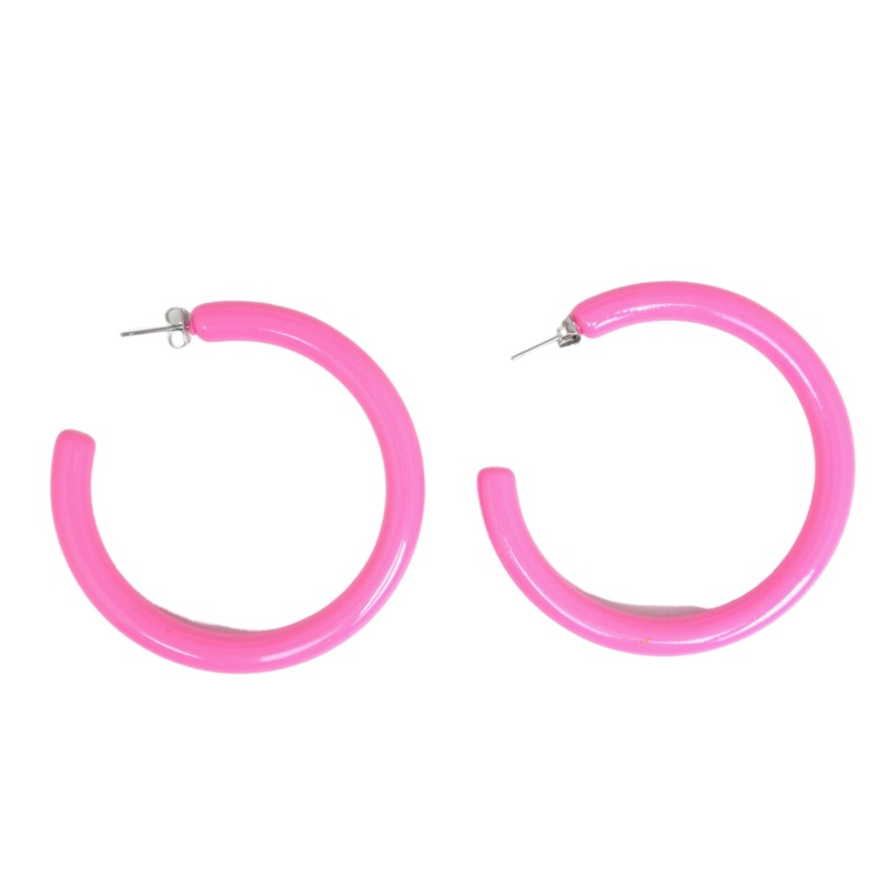 Pink Hoop Earrings