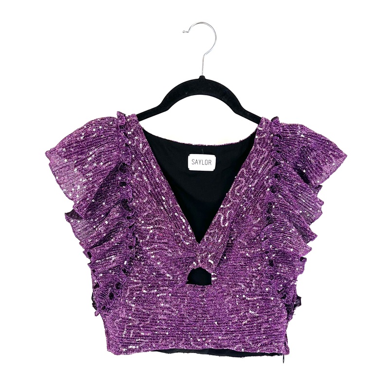 Purple Sequin Top – Small
