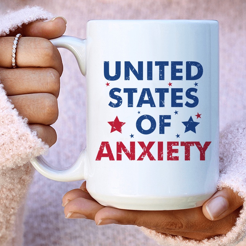 United States Of Anxiety Ceramic Mug 15 oz White One Size