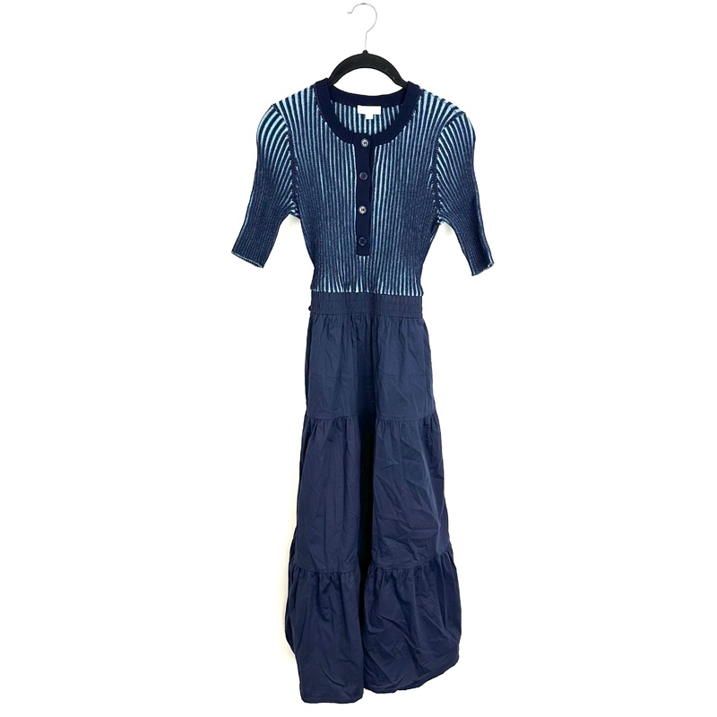 Blue Long Ribbed Bodice Dress – Size 2/4