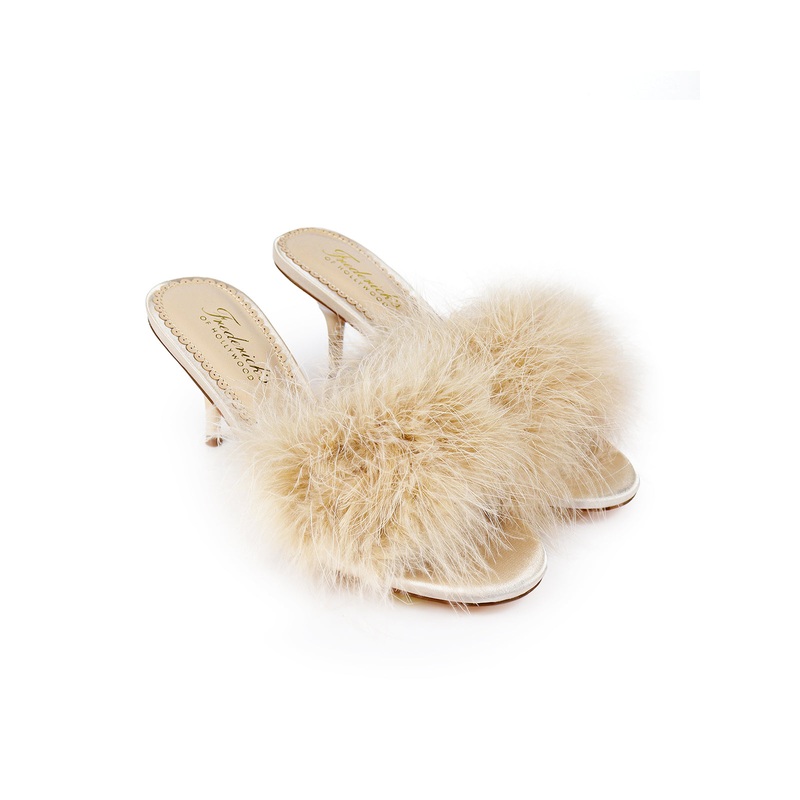 Luxor Feather Mule Champagne 5.5