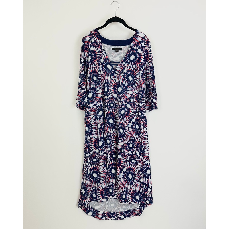 Multicolor Abstract Print Nightgown 3/4 Sleeve – Small