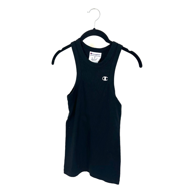 Black Ribbed Tank Top – Medium