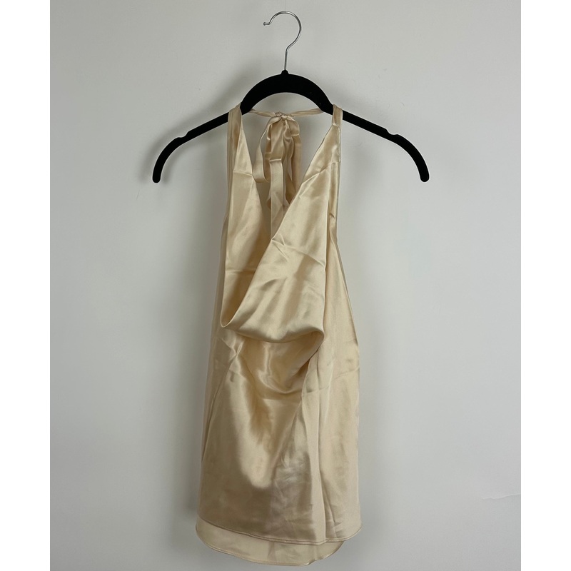 Cream Silk Halter Top – Size 0/2