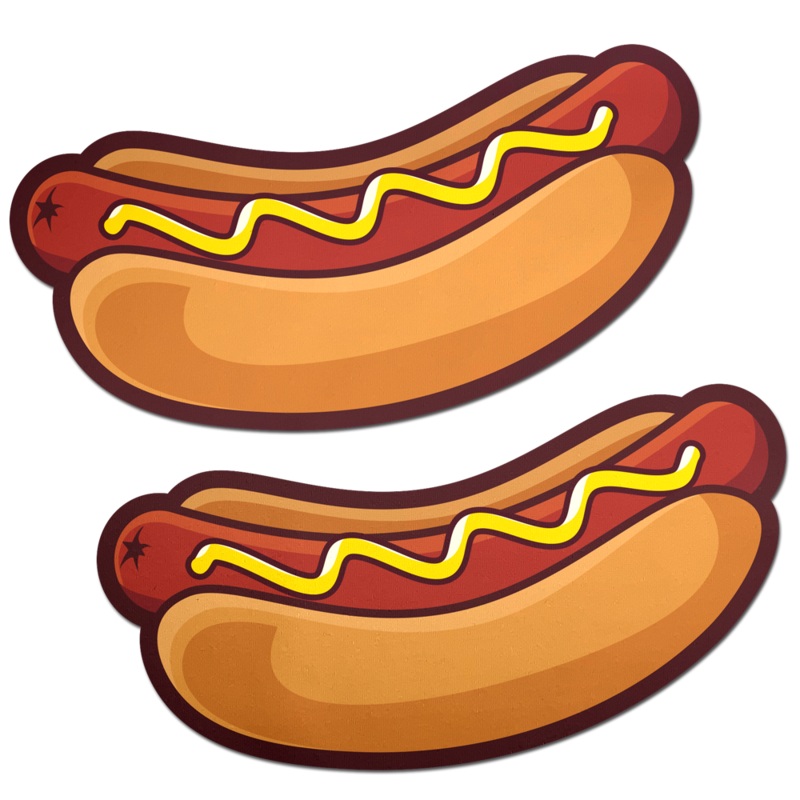 Glizzy Hotdog Pasties Weiner with Mustard Nipple Covers by Pastease