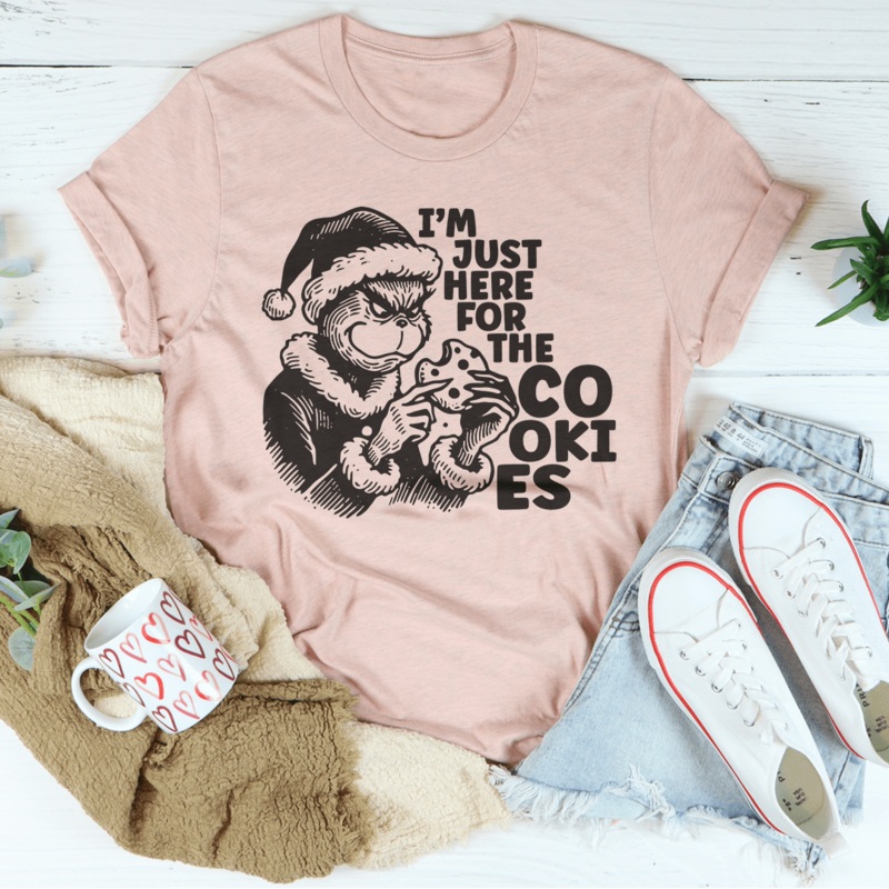 Im Just Here For The Cookies Tee Athletic Heather S