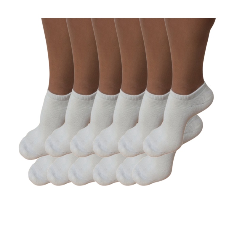 No Look Anklet Bamboo Viscose Socks Unisex Natural Color – 12-pack Small